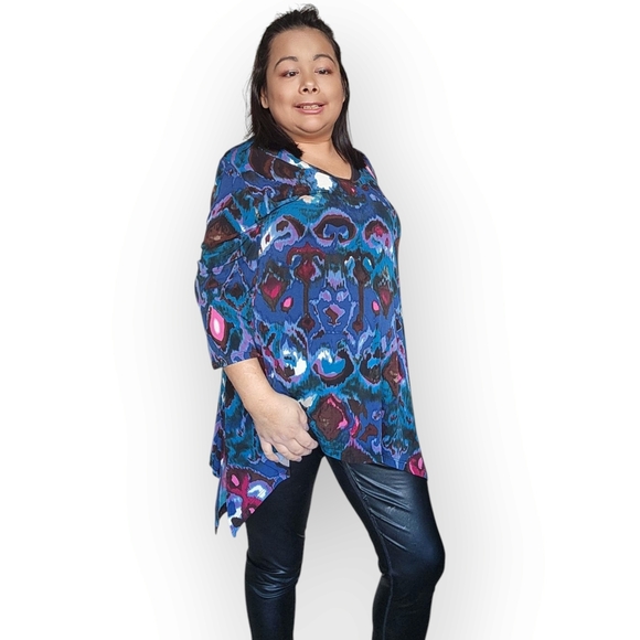 Stylish Blue and Purple Women's Tunic - Picture 9 of 16